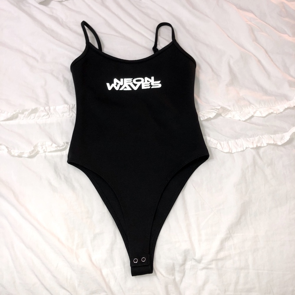 Neon Waves Black Bodysuit!